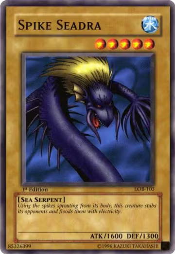 Spike Seadra (LOB-103), The Legend of Blue Eyes White Dragon — Yu-Gi-Oh! card price