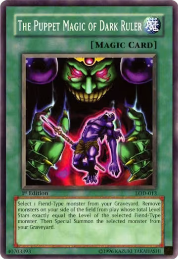 The Puppet Magic of Dark Ruler (LOD-013), Legacy of Darkness — Yu-Gi-Oh! card price