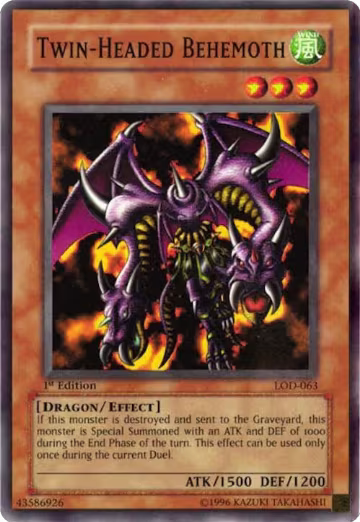 Twin-Headed Behemoth (LOD-063), Legacy of Darkness — Yu-Gi-Oh! card price