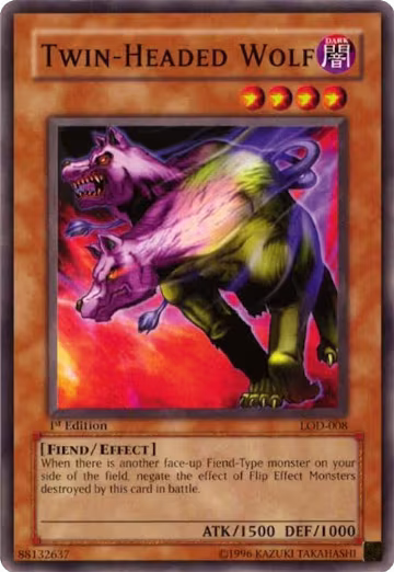 Twin-Headed Wolf (LOD-008), Legacy of Darkness — Yu-Gi-Oh! card price