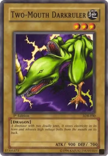 Two-Mouth Darkruler (LOB-030), The Legend of Blue Eyes White Dragon — Yu-Gi-Oh! card price