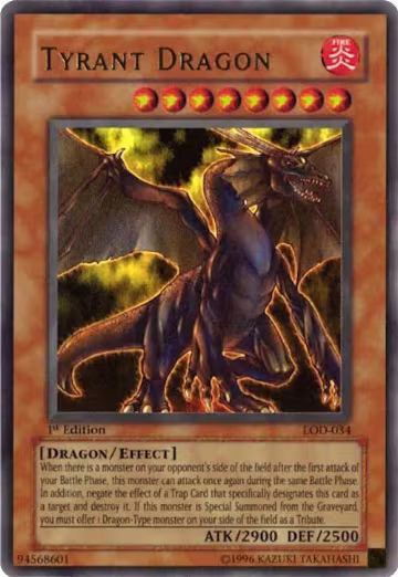 Tyrant Dragon (LOD-034), Legacy of Darkness — Yu-Gi-Oh! card price