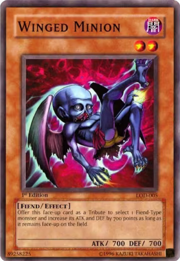 Winged Minion (LOD-005), Legacy of Darkness — Yu-Gi-Oh! card price