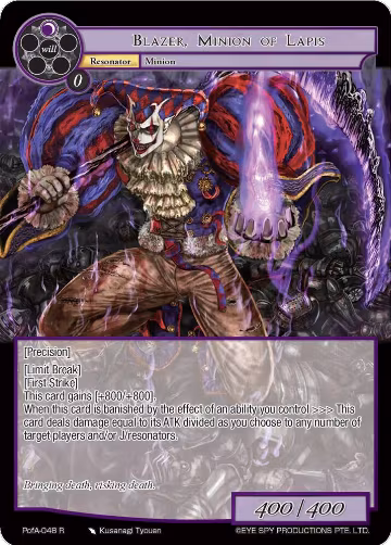 Blazer, Minion of Lapis (PofA-048), Alice Origin IV: Prologue of Attoractia — Force of Will card price