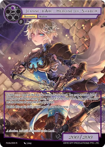 Jeanne D'Arc, Heroine of Shadow (Full Art) (PofA-059), Alice Origin IV: Prologue of Attoractia — Force of Will card price
