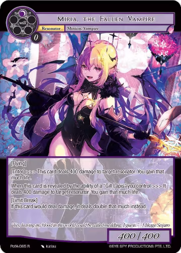 Miria, the Fallen Vampire (PofA-065), Alice Origin IV: Prologue of Attoractia — Force of Will card price
