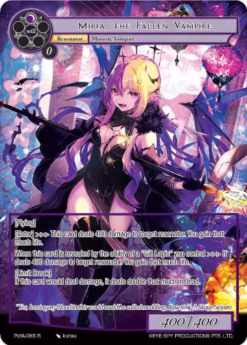 Miria, the Fallen Vampire (Full Art) (PofA-065), Alice Origin IV: Prologue of Attoractia — Force of Will card price
