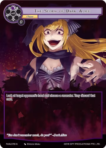 The Scorn of Dark Alice (Full Art) (PofA-076), Alice Origin IV: Prologue of Attoractia — Force of Will card price