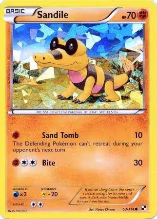 Sandile - 63/114 (Cracked Ice Holo) (063/114), Miscellaneous Cards & Products — Pokémon card price