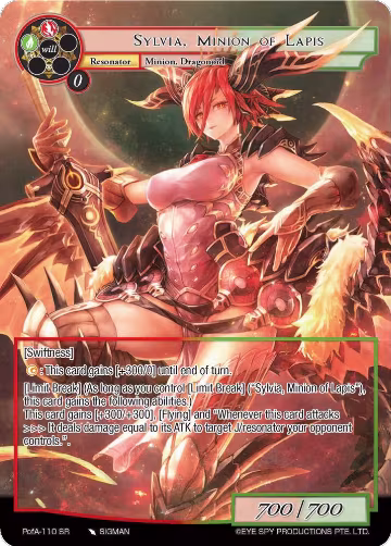 Sylvia, Minion of Lapis (Full Art) (PofA-110), Alice Origin IV: Prologue of Attoractia — Force of Will card price