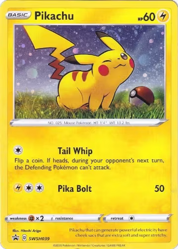 Pikachu - SWSH039 (SWSH039), Sword & Shield Promo Cards — Pokémon card price