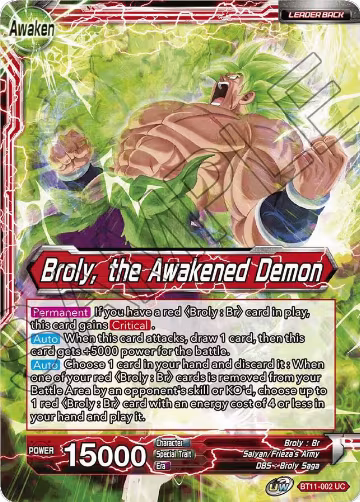 Broly // Broly, the Awakened Demon (BT11-002), Vermilion Bloodline — DB Super card price