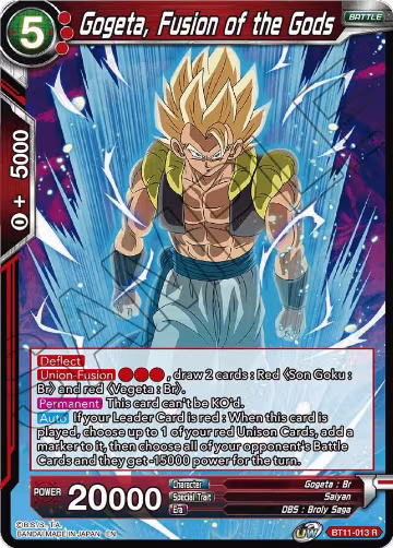 Gogeta, Fusion of the Gods (BT11-013), Vermilion Bloodline — DB Super card price