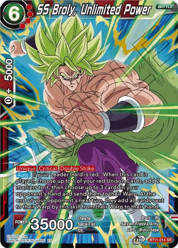 SS Broly, Unlimited Power (BT11-014), Vermilion Bloodline — DB Super card price