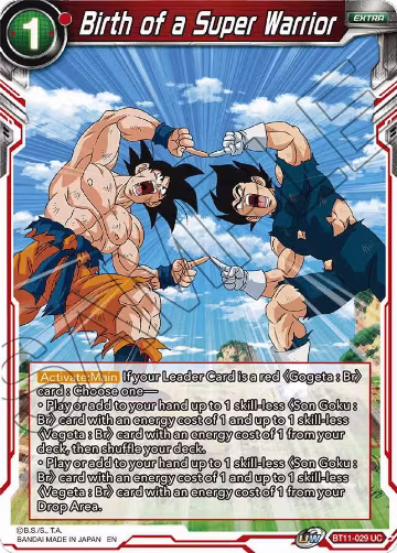 Birth of a Super Warrior (BT11-029), Vermilion Bloodline — DB Super card price