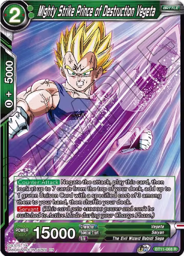 Mighty Strike Prince of Destruction Vegeta (BT11-068), Vermilion Bloodline — DB Super card price