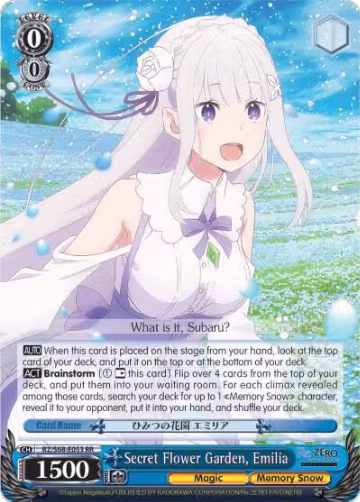Secret Flower Garden, Emilia (RZ/S68-E053 RR), ZERO Memory Snow — Weiß Schwarz card price