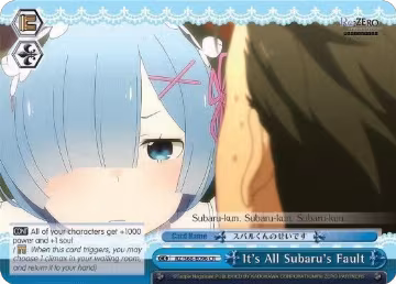 It's All Subaru's Fault (RZ/S68-E096 CR), ZERO Memory Snow — Weiß Schwarz card price