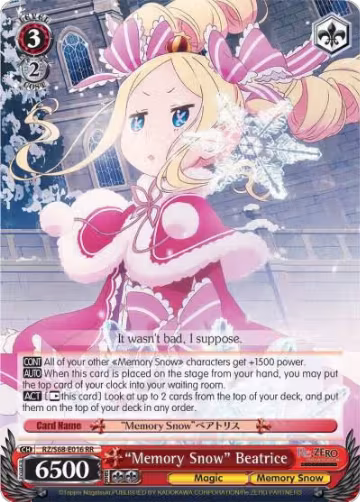 "Memory Snow" Beatrice (RZ/S68-E016 RR), ZERO Memory Snow — Weiß Schwarz card price