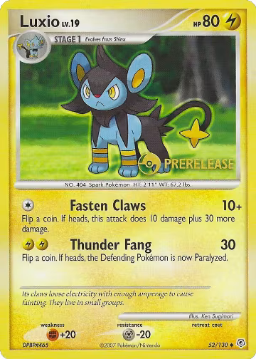 Luxio - 52/130 (Prerelease) (52/130), Nintendo Promos — Pokémon card price