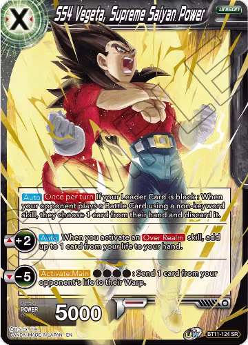SS4 Vegeta, Supreme Saiyan Power (BT11-124), Vermilion Bloodline — DB Super card price