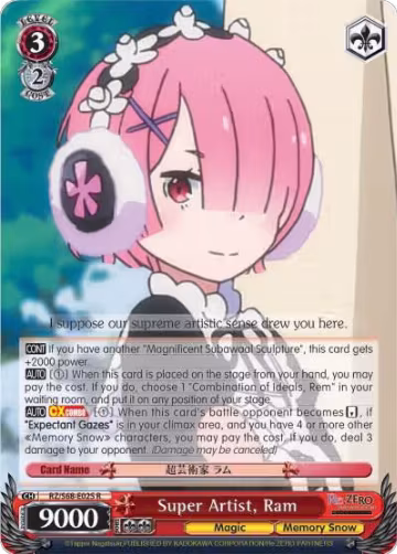 Super Artist, Ram (RZ/S68-E025 R), ZERO Memory Snow — Weiß Schwarz card price