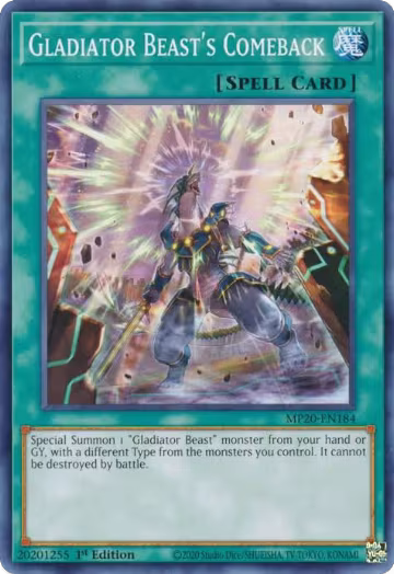 Gladiator Beast's Comeback (MP20-EN184), 2020 Tin of Lost Memories — Yu-Gi-Oh! card price
