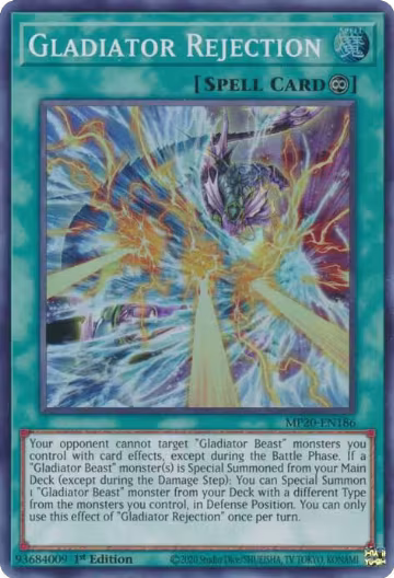 Gladiator Rejection (MP20-EN186), 2020 Tin of Lost Memories — Yu-Gi-Oh! card price