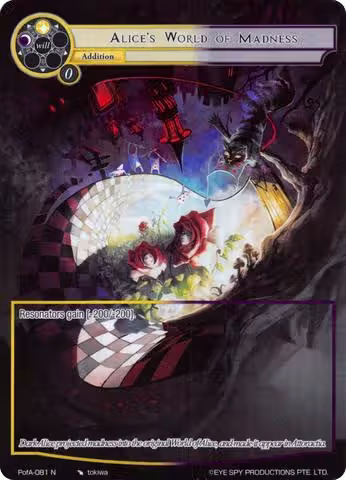 Alice's World of Madness (Full Art) (PofA-081), Alice Origin IV: Prologue of Attoractia — Force of Will card price