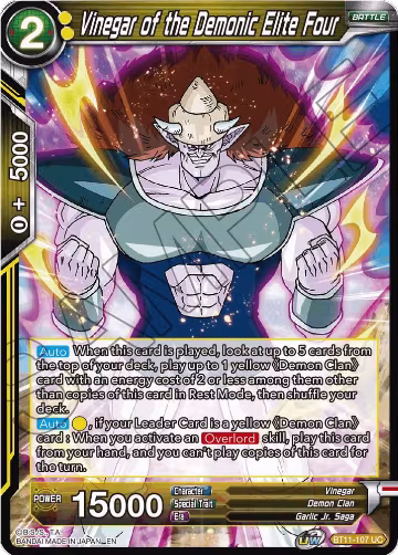 Vinegar of the Demonic Elite Four (BT11-107), Vermilion Bloodline — DB Super card price