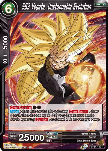SS3 Vegeta, Unstoppable Evolution (BT11-129), Vermilion Bloodline — DB Super card price