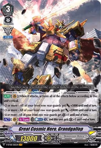 Great Cosmic Hero, Grandgallop (V-BT08/005EN VR), V-BT08: Silverdust Blaze — Vanguard card price