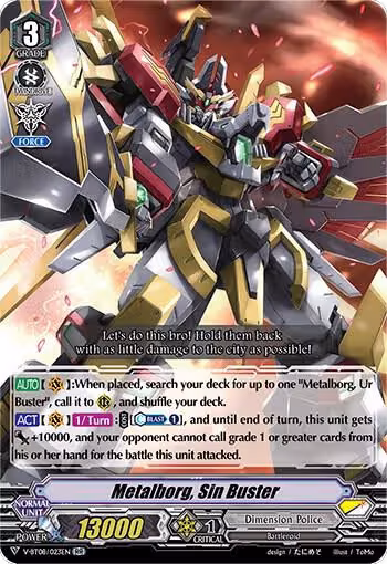 Metalborg, Sin Buster (V-BT08/023EN RR), V-BT08: Silverdust Blaze — Vanguard card price