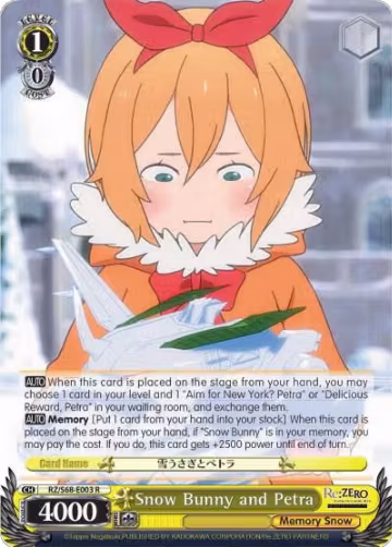 Snow Bunny and Petra (RZ/S68-E003 R), ZERO Memory Snow — Weiß Schwarz card price