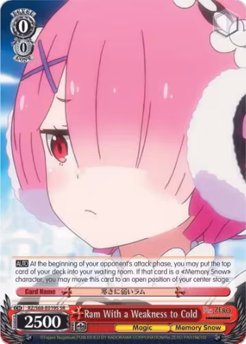 Ram With a Weakness to Cold (SR) (RZ/S68-E019S SR), ZERO Memory Snow — Weiß Schwarz card price