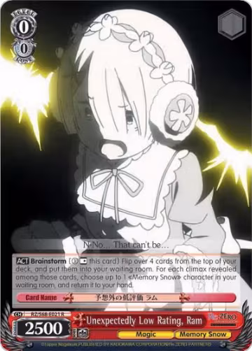 Unexpectedly Low Rating, Ram (RZ/S68-E021 R), ZERO Memory Snow — Weiß Schwarz card price