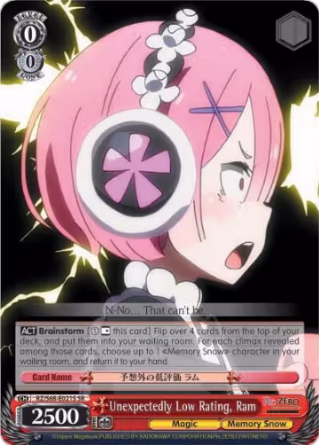 Unexpectedly Low Rating, Ram (SR) (RZ/S68-E021S SR), ZERO Memory Snow — Weiß Schwarz card price