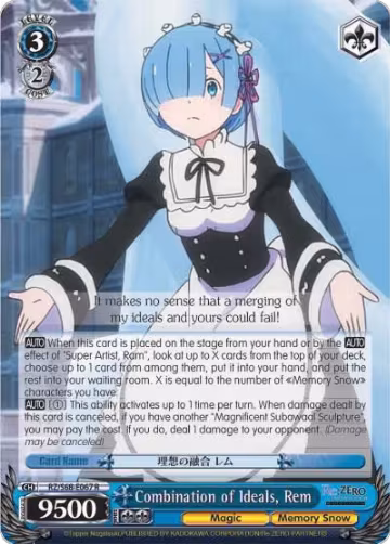 Combination of Ideals, Rem (RZ/S68-E067 R), ZERO Memory Snow — Weiß Schwarz card price
