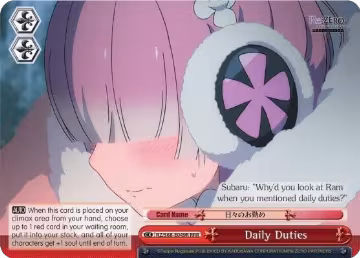 Daily Duties (RRR) (RZ/S68-E049R RRR), ZERO Memory Snow — Weiß Schwarz card price