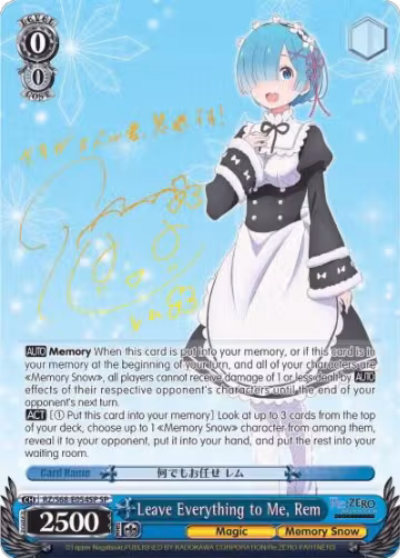Leave Everything to Me, Rem (SP) (RZ/S68-E054SP SP), ZERO Memory Snow — Weiß Schwarz card price