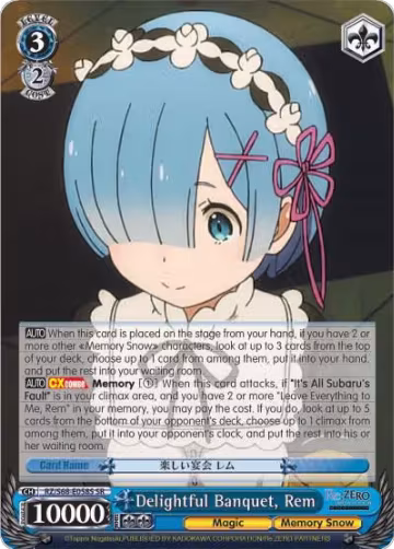 Delightful Banquet, Rem (SR) (RZ/S68-E058S SR), ZERO Memory Snow — Weiß Schwarz card price