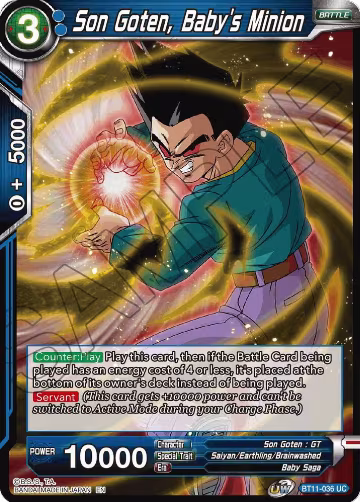 Son Goten, Baby's Minion (BT11-036), Vermilion Bloodline — DB Super card price