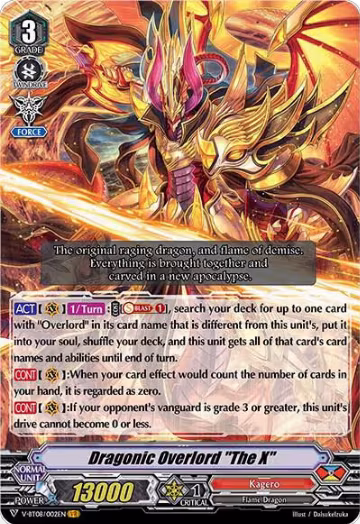 Dragonic Overlord "The X" (V-BT08/002EN VR), V-BT08: Silverdust Blaze — Vanguard card price