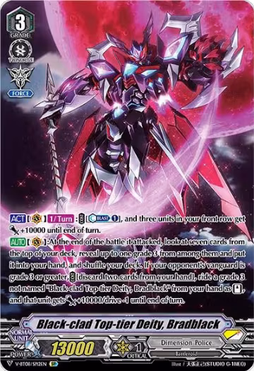 Black-clad Top-tier Deity, Bradblack (SP) (V-BT08/SP12EN SP), V-BT08: Silverdust Blaze — Vanguard card price