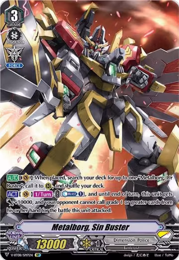 Metalborg, Sin Buster (SP) (V-BT08/SP17EN SP), V-BT08: Silverdust Blaze — Vanguard card price