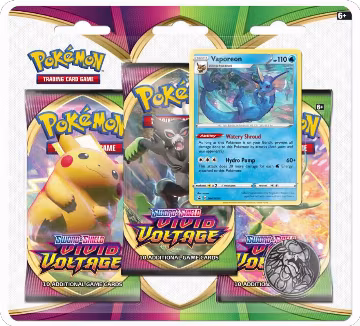 Vivid Voltage 3 Pack Blister [Vaporeon], Vivid Voltage — Pokémon sealed product price