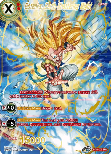 Gotenks, Earth-Shattering Might (SPR) (BT11-003), Vermilion Bloodline — DB Super card price