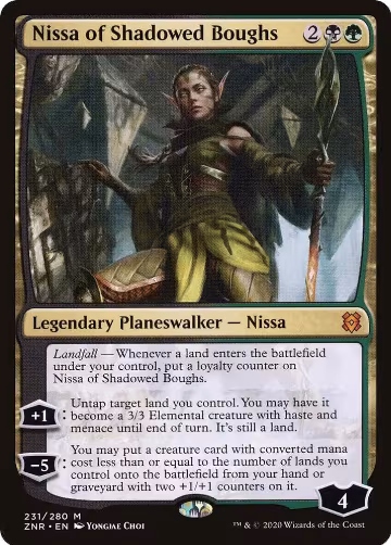 Nissa of Shadowed Boughs (231), Zendikar Rising — Magic card price