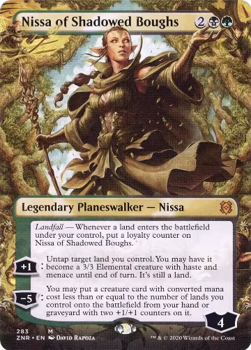 Nissa of Shadowed Boughs (Borderless) (283), Zendikar Rising — Magic card price