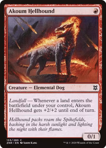 Akoum Hellhound (133), Zendikar Rising — Magic card price